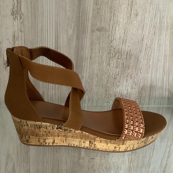 Justice Cork Heel Wedge Sandal - Picture 3 of 4